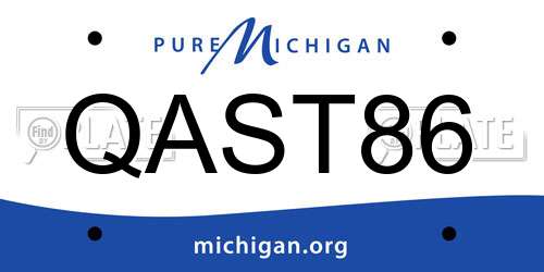 QAST86 Michigan License Plate