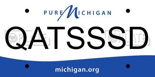 QATSSSD Michigan License Plate