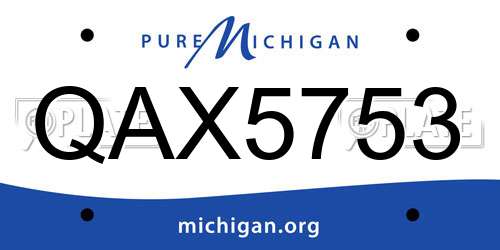 QAX5753 Michigan License Plate