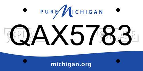 QAX5783 Michigan License Plate