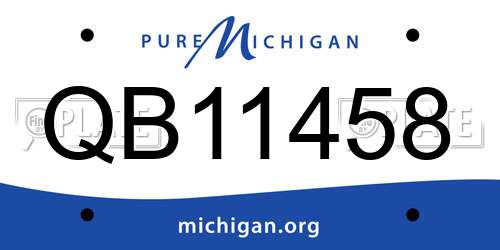QB11458 Michigan License Plate