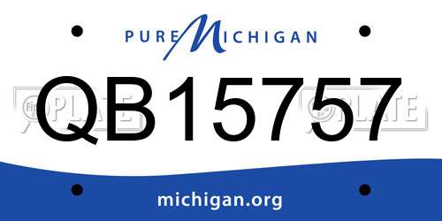 QB15757 Michigan License Plate