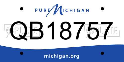 QB18757 Michigan License Plate
