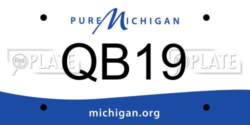 QB19 Michigan License Plate