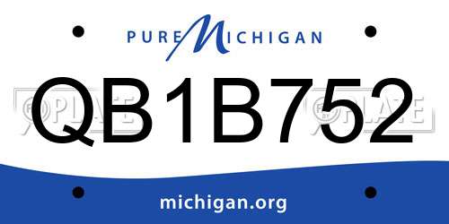 QB1B752 Michigan License Plate