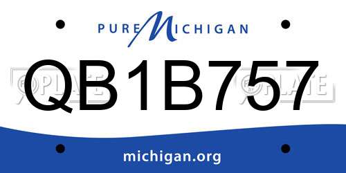 QB1B757 Michigan License Plate