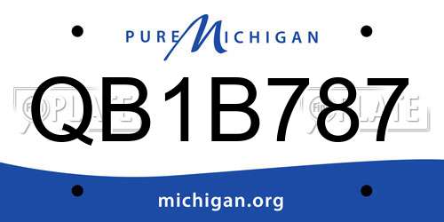 QB1B787 Michigan License Plate
