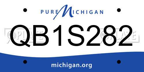 QB1S282 Michigan License Plate
