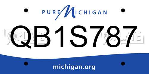 QB1S787 Michigan License Plate