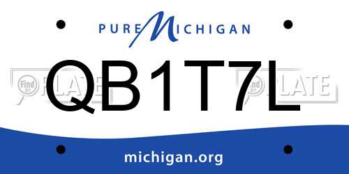 QB1T7L Michigan License Plate
