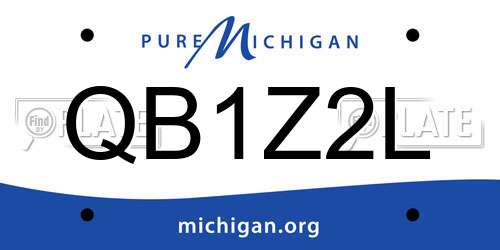 QB1Z2L Michigan License Plate