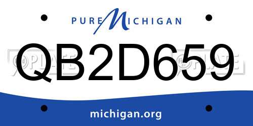 QB2D659 Michigan License Plate