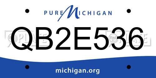 QB2E536 Michigan License Plate