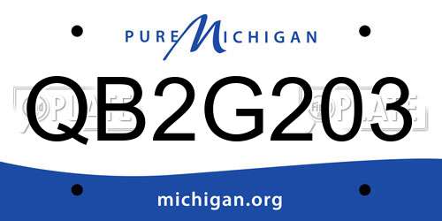 QB2G203 Michigan License Plate