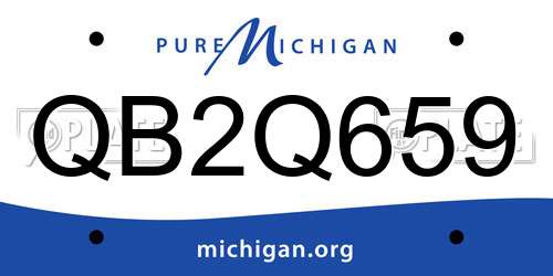 QB2Q659 Michigan License Plate