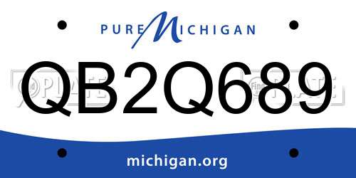 QB2Q689 Michigan License Plate