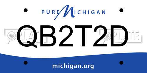 QB2T2D Michigan License Plate