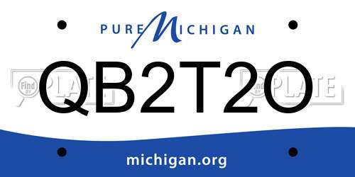 QB2T2O Michigan License Plate