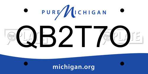 QB2T7O Michigan License Plate