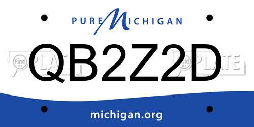 QB2Z2D Michigan License Plate