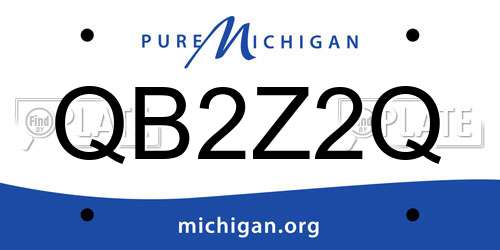 QB2Z2Q Michigan License Plate