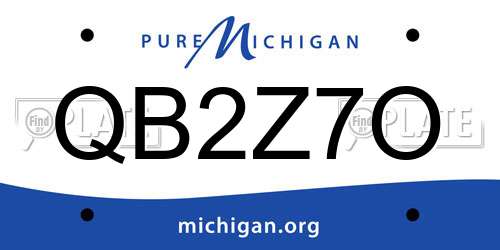 QB2Z7O Michigan License Plate