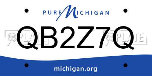 QB2Z7Q Michigan License Plate