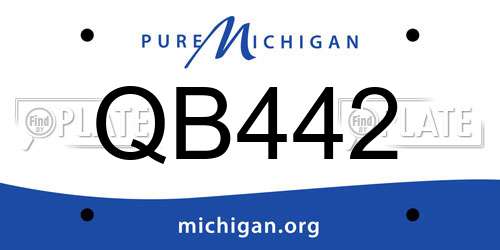 QB442 Michigan License Plate