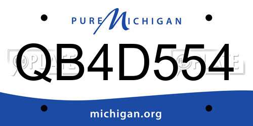 QB4D554 Michigan License Plate
