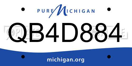 QB4D884 Michigan License Plate