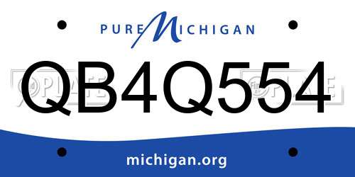 QB4Q554 Michigan License Plate