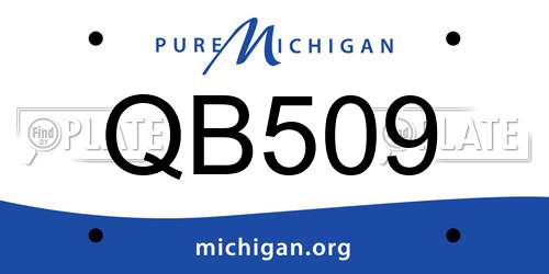 QB509 Michigan License Plate