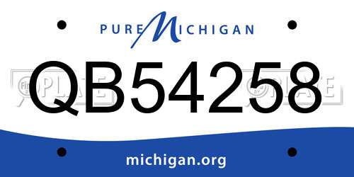 QB54258 Michigan License Plate