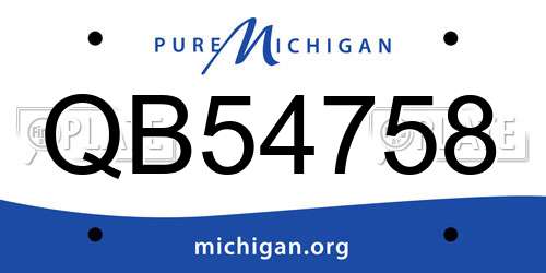 QB54758 Michigan License Plate