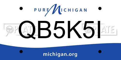 QB5K5I Michigan License Plate