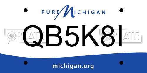QB5K8I Michigan License Plate