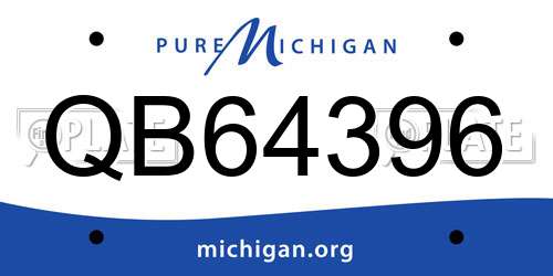 QB64396 Michigan License Plate
