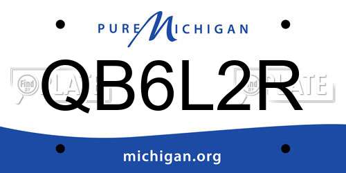 QB6L2R Michigan License Plate