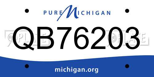 QB76203 Michigan License Plate