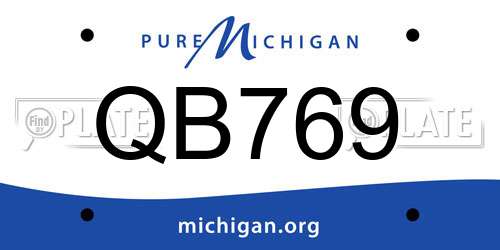 QB769 Michigan License Plate