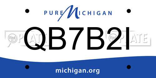 QB7B2I Michigan License Plate