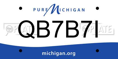 QB7B7I Michigan License Plate