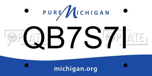 QB7S7I Michigan License Plate