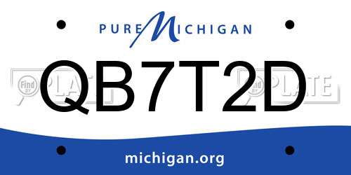 QB7T2D Michigan License Plate