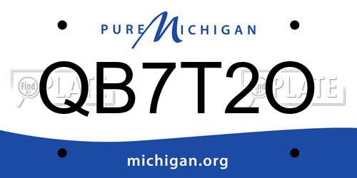 QB7T2O Michigan License Plate