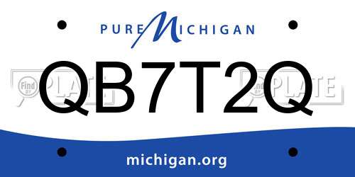QB7T2Q Michigan License Plate