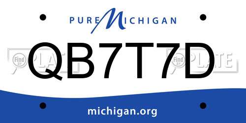 QB7T7D Michigan License Plate