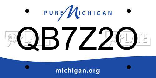 QB7Z2O Michigan License Plate