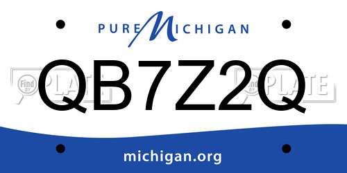 QB7Z2Q Michigan License Plate