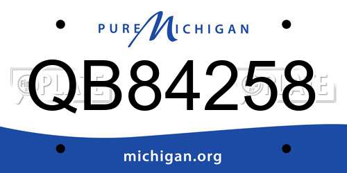 QB84258 Michigan License Plate